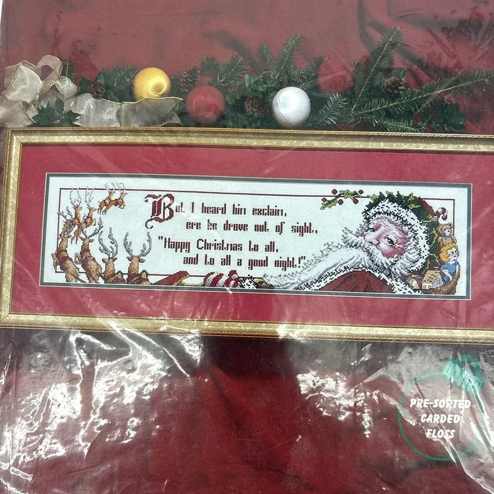 Janlynn Christmas Cross Stitch #13-222 Santa And To All A Good Night 1996 24